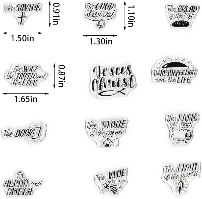 ALIBBON Religious Words Clear Stamps for Card Making and Photo Album Decorations, Christian Clear Stamps, Christmas Pray Transparent Silicone Rubber Stamps for Card Making and DIY Scrapbooking - Image 2